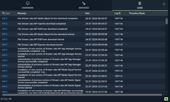 Figure 50. Logs tab