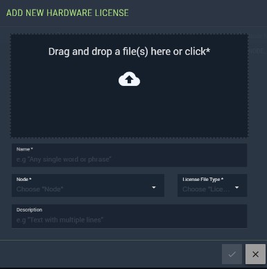 Figure 55. New hardware license window