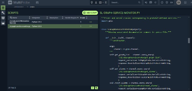 Figure 56. Scripts screen