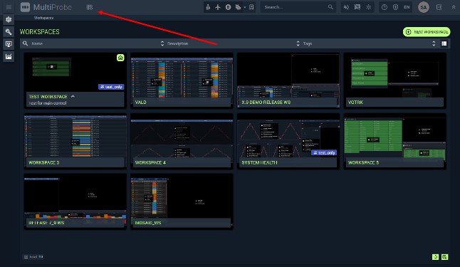 Figure 230. Workspaces screen
