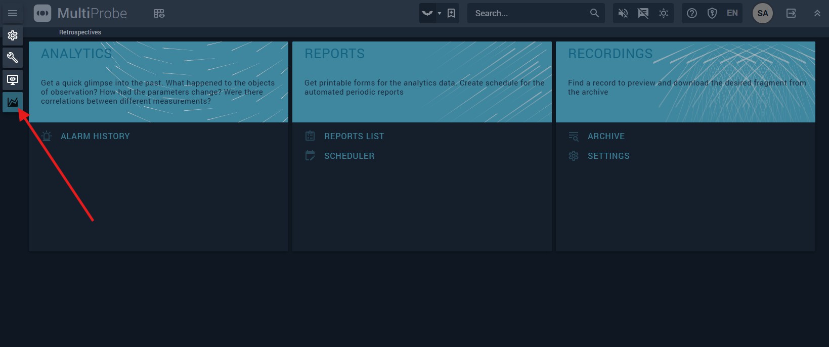 Figure 237. View of the Retrospectives screen