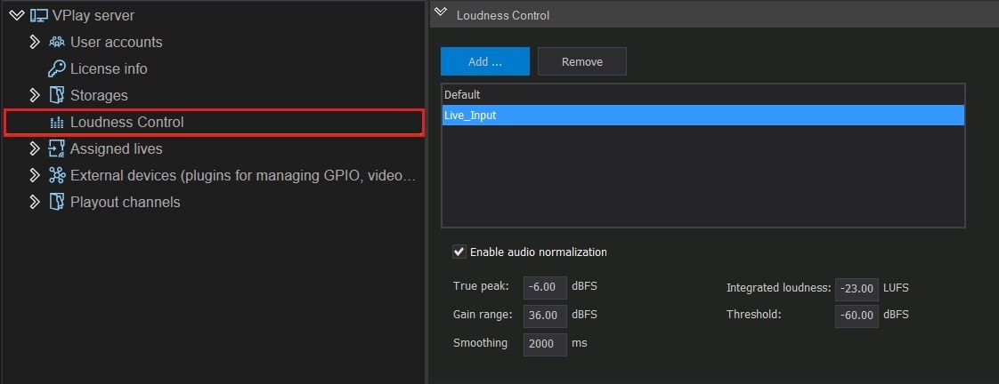 Adding and configuring audio presets