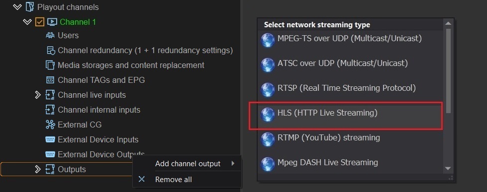 Adding an HLS output