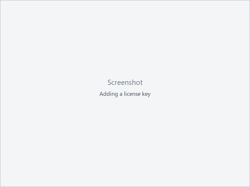 Adding a license key