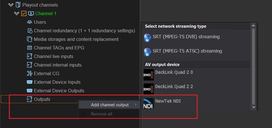 Adding an NDI output