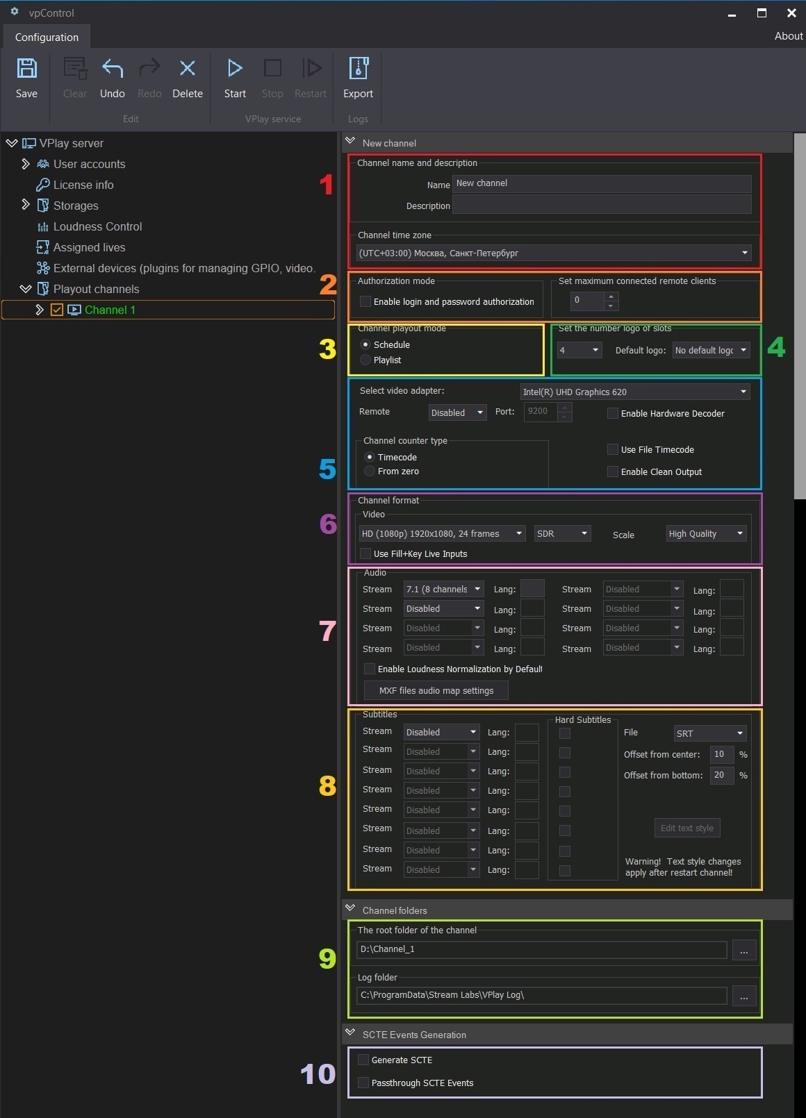 Main broadcast channel parameters