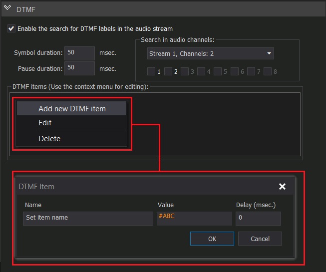 Configuring DTMF detection