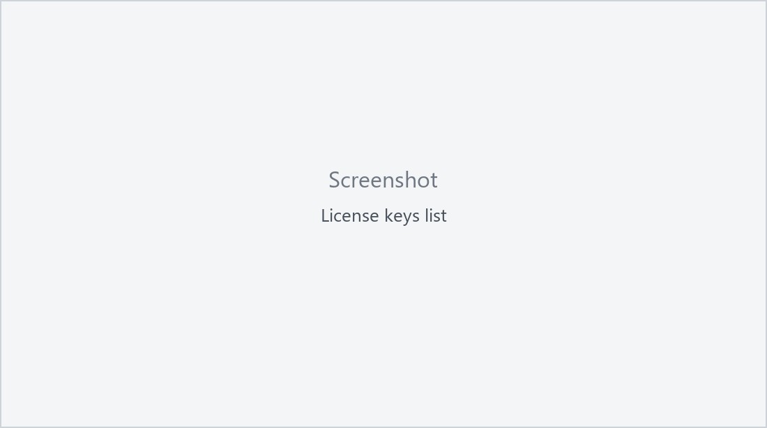 License keys list