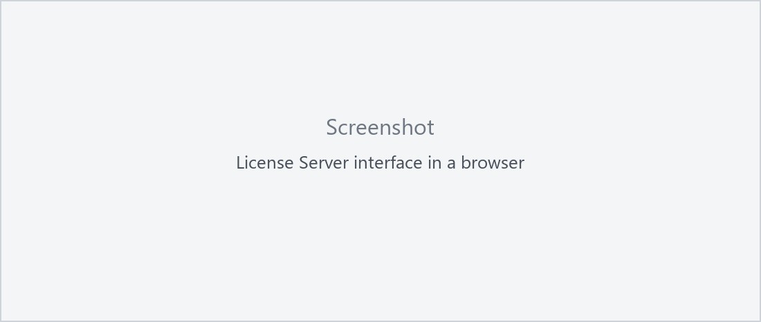License Server interface in a browser