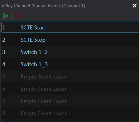 Manual Events ctrl window