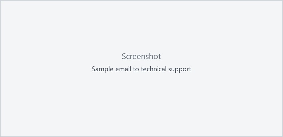 Sample email to technical support