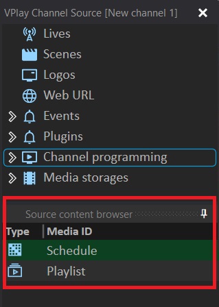 Source content browser window