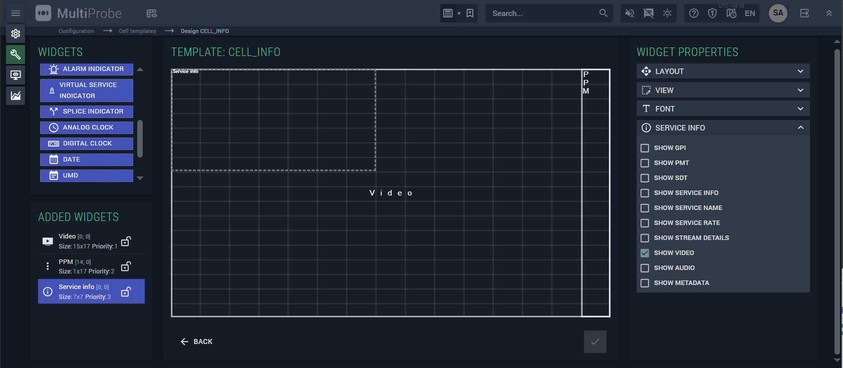 Configuring technical parameter overlays on the mosaic