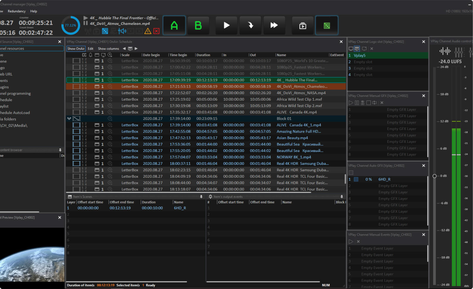 VPlay Сhannel manager Interface