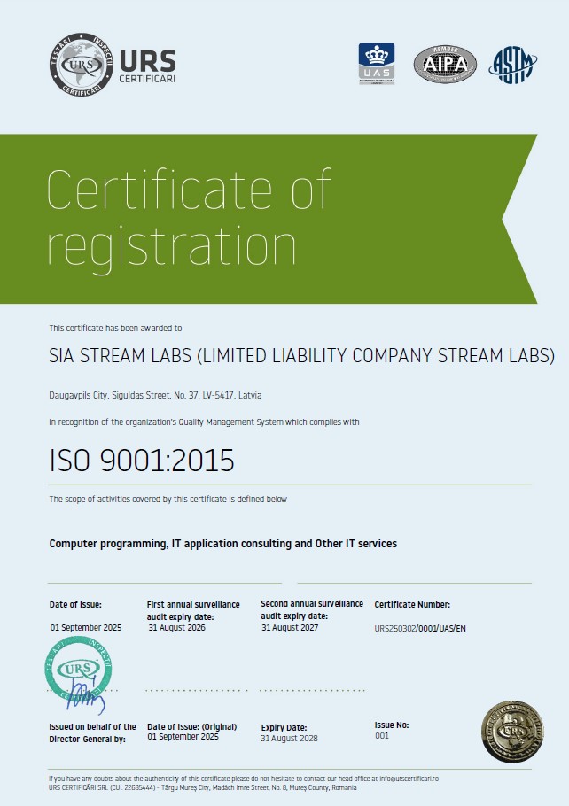 Quality Certificate 1